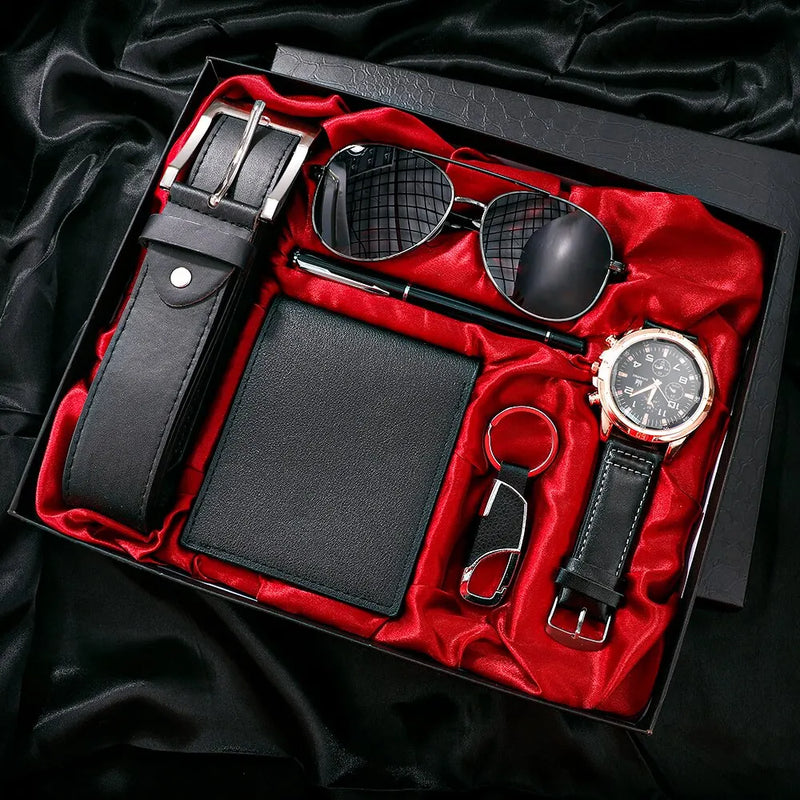 Kit Relógio 6 em 1 Luxo Homem